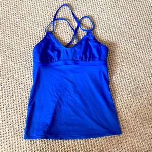 Athleta Royal Blue Tankini top size Small tall
